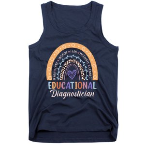 Educational Diagnostician Rainbow Leopard Heart Appreciation Tank Top