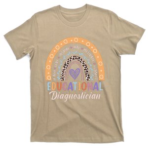 Educational Diagnostician Rainbow Leopard Heart Appreciation T-Shirt