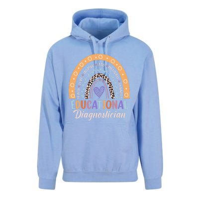 Educational Diagnostician Rainbow Leopard Heart Appreciation Unisex Surf Hoodie