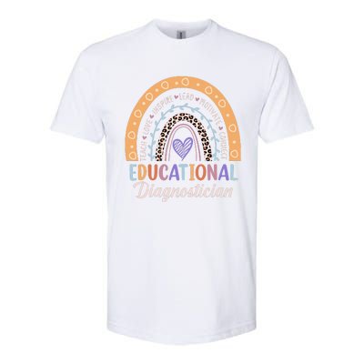 Educational Diagnostician Rainbow Leopard Heart Appreciation Softstyle CVC T-Shirt