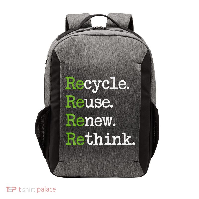 Earth Day Recycle Reuse Renew Rethink Environmental Activism Vector Backpack