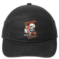 Existential Dread Retro Cartoon Skeleton Coffee Nihilism 7-Panel Snapback Hat