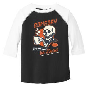 Existential Dread Retro Cartoon Skeleton Coffee Nihilism Toddler Fine Jersey T-Shirt