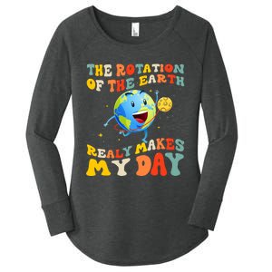 Earth Day Rotation Of The Earth Makes My Day Earth Day 2024 Women's Perfect Tri Tunic Long Sleeve Shirt