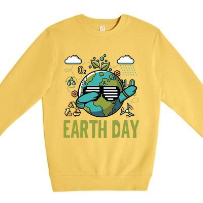 Earth Day Rocks Dabbing Dance Protect Our Earth Gift Premium Crewneck Sweatshirt