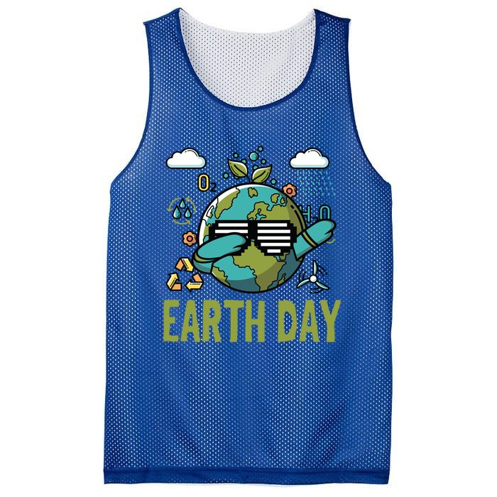 Earth Day Rocks Dabbing Dance Protect Our Earth Gift Mesh Reversible Basketball Jersey Tank