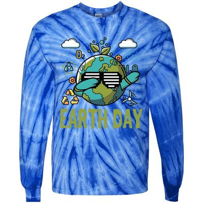 Earth Day Rocks Dabbing Dance Protect Our Earth Gift Tie-Dye Long Sleeve Shirt