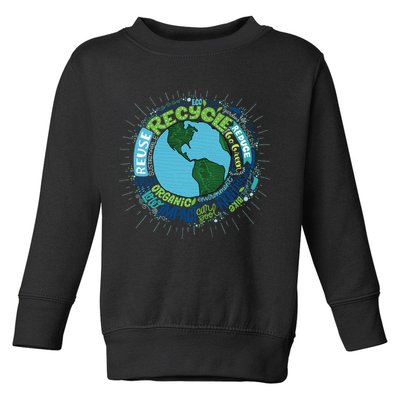 Earth Day Recycle Globe Toddler Sweatshirt