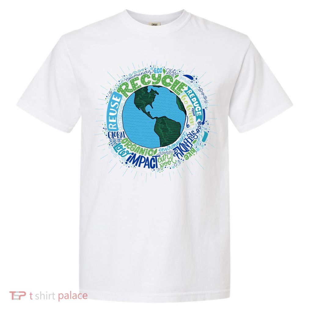Earth Day Recycle Globe Garment-Dyed Heavyweight T-Shirt