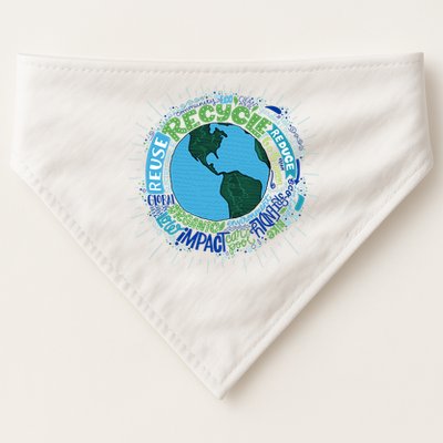 Earth Day Recycle Globe USA-Made Doggie Bandana