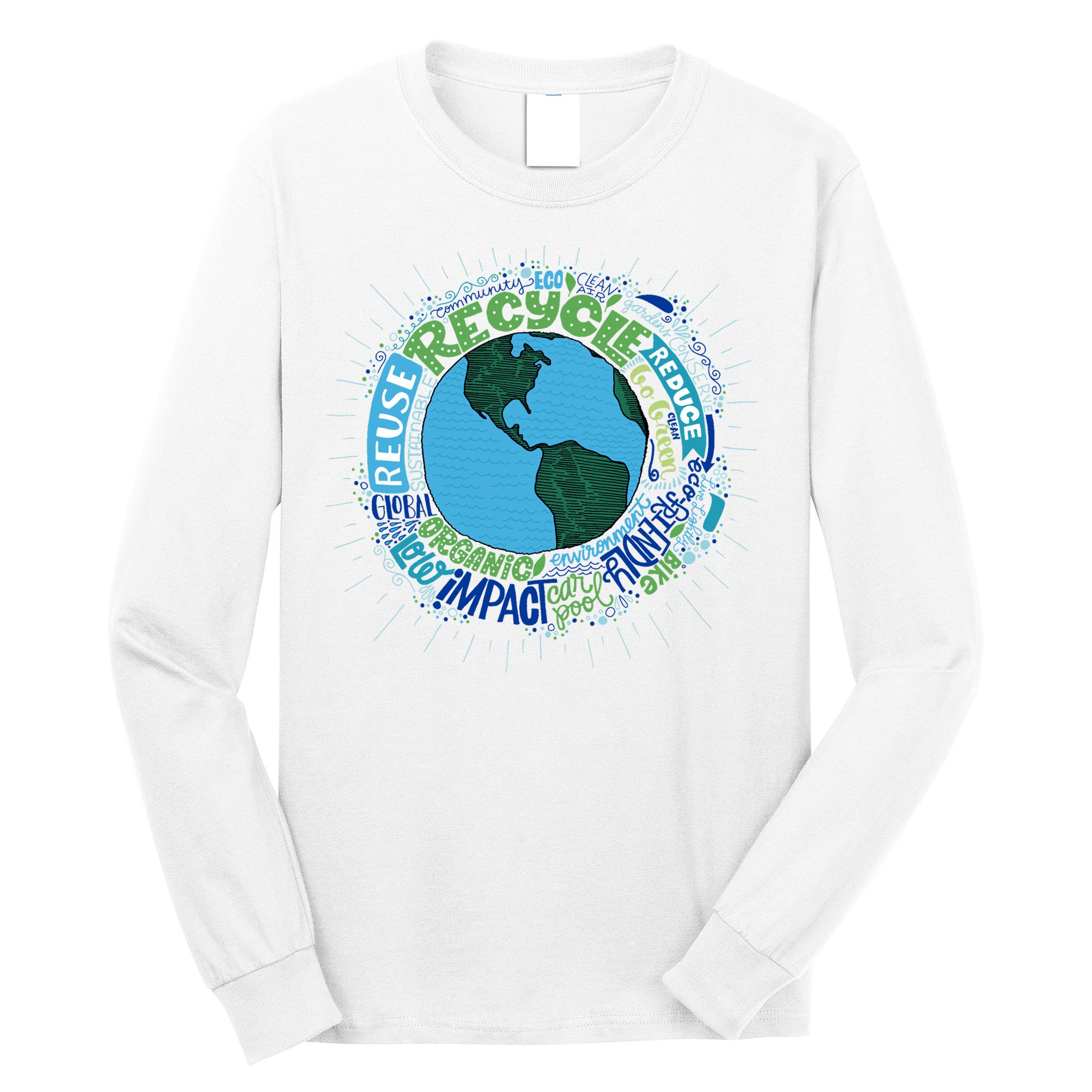 Earth Day Recycle Globe Long Sleeve Shirt