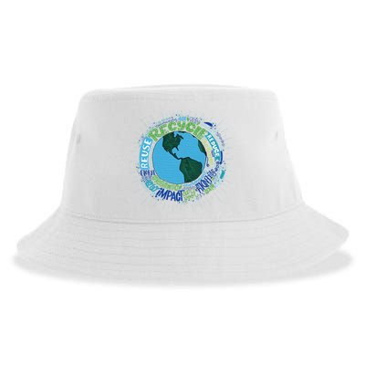 Earth Day Recycle Globe Sustainable Bucket Hat