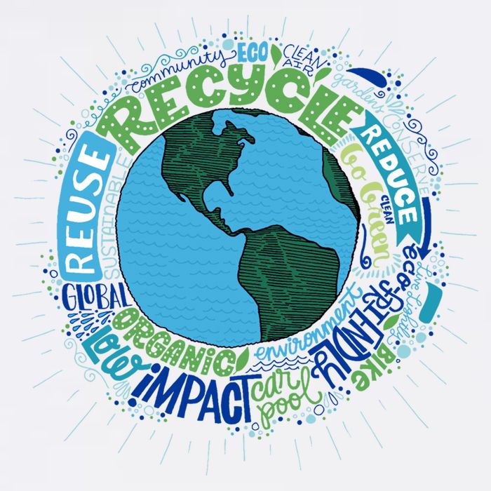 Earth Day Recycle Globe Bucket Hat