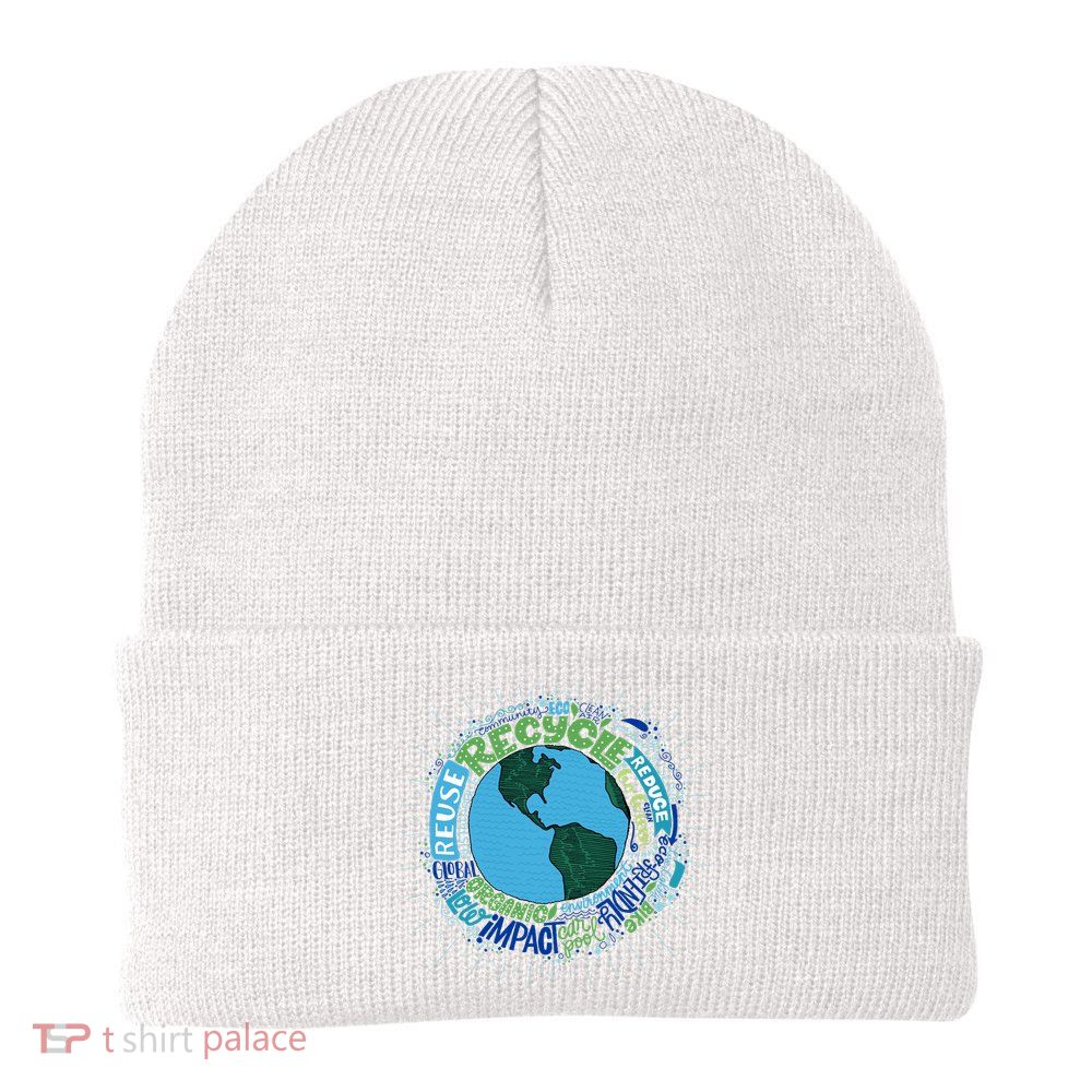 Earth Day Recycle Globe Beanie