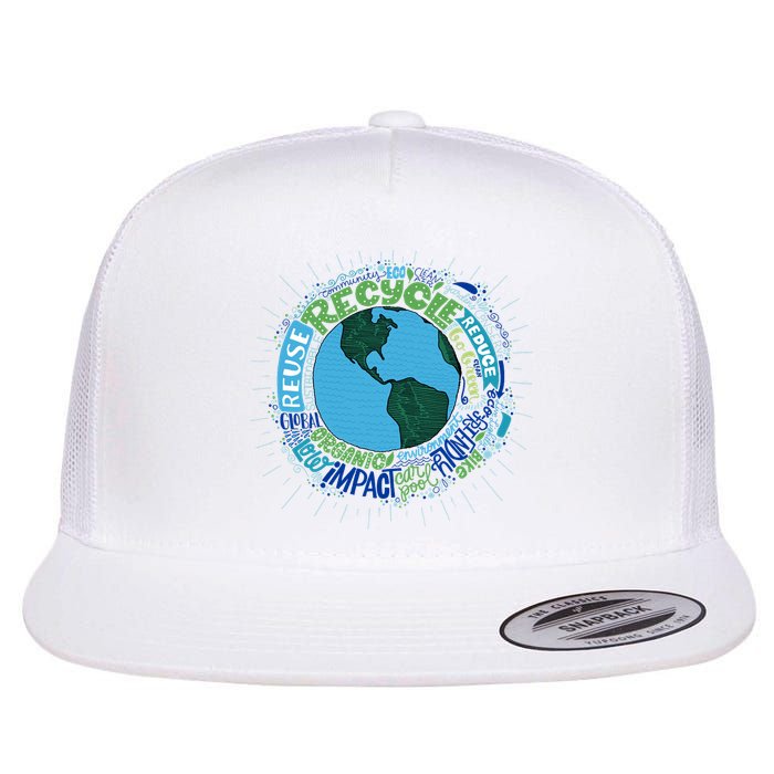 Earth Day Recycle Globe Flatbill Hat