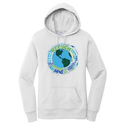 Earth Day Recycle Globe Women's Pullover Hoodie