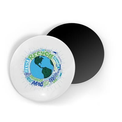 Earth Day Recycle Globe Magnet