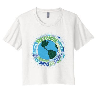 Earth Day Recycle Globe Crop Top