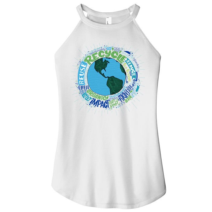 Earth Day Recycle Globe Women's Perfect Tri Rocker Tank