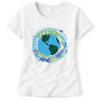 Earth Day Recycle Globe Womens T-Shirt