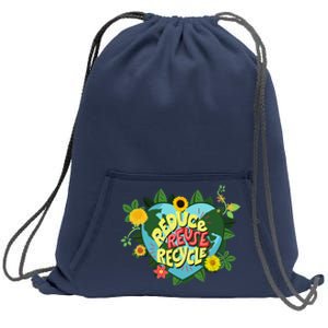 Earth Day Reduce Reuse Recycle Save Planet Sweatshirt Cinch Pack Bag