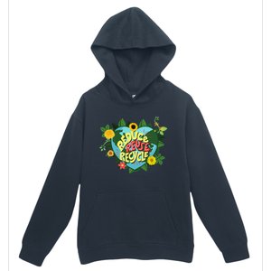 Earth Day Reduce Reuse Recycle Save Planet Urban Pullover Hoodie