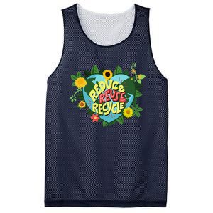 Earth Day Reduce Reuse Recycle Save Planet Mesh Reversible Basketball Jersey Tank