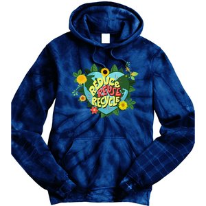 Earth Day Reduce Reuse Recycle Save Planet Tie Dye Hoodie