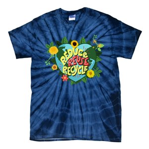 Earth Day Reduce Reuse Recycle Save Planet Tie-Dye T-Shirt