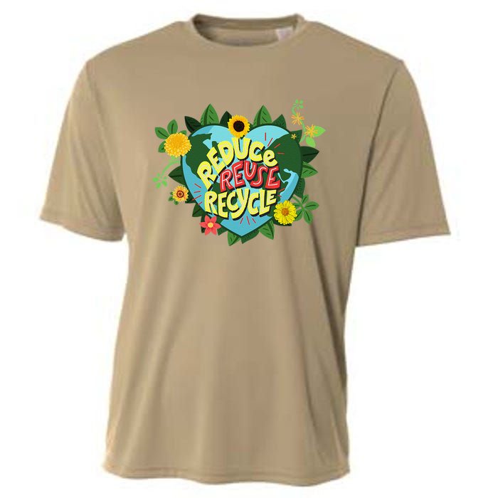 Earth Day Reduce Reuse Recycle Save Planet Cooling Performance Crew T-Shirt