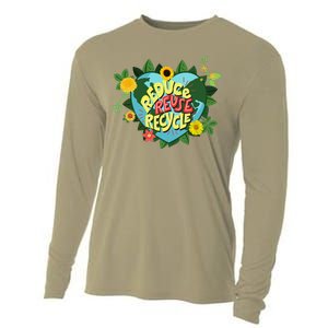 Earth Day Reduce Reuse Recycle Save Planet Cooling Performance Long Sleeve Crew