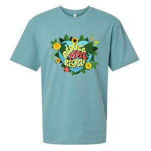 Earth Day Reduce Reuse Recycle Save Planet Sueded Cloud Jersey T-Shirt