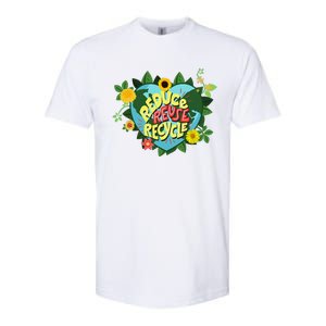 Earth Day Reduce Reuse Recycle Save Planet Softstyle CVC T-Shirt