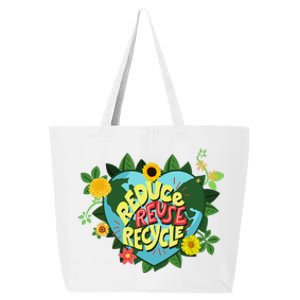 Earth Day Reduce Reuse Recycle Save Planet 25L Jumbo Tote