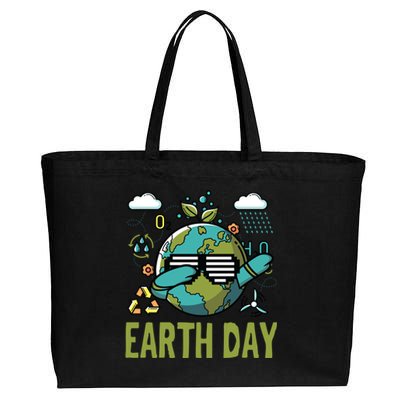 Earth Day Rocks Dabbing Dance Protect Our Earth Gift Cotton Canvas Jumbo Tote