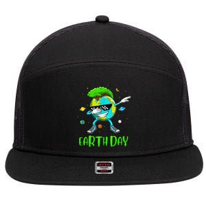 Earth Day Rocks Dabbing Earth Day Protect Our Earth 7 Panel Mesh Trucker Snapback Hat