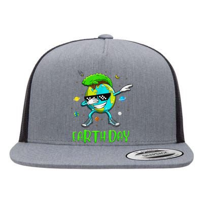 Earth Day Rocks Dabbing Earth Day Protect Our Earth Flat Bill Trucker Hat