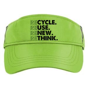 Earth Day Recycle Reuse Renew Rethink Adult Drive Performance Visor