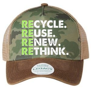 Earth Day Recycle Reuse Renew Rethink Legacy Tie Dye Trucker Hat