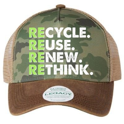 Earth Day Recycle Reuse Renew Rethink Legacy Tie Dye Trucker Hat