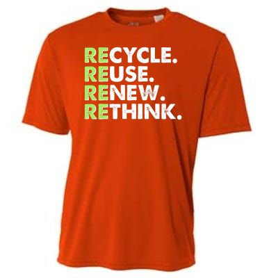 Earth Day Recycle Reuse Renew Rethink Cooling Performance Crew T-Shirt