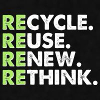 Earth Day Recycle Reuse Renew Rethink Ladies PosiCharge Tri-Blend Wicking Tank