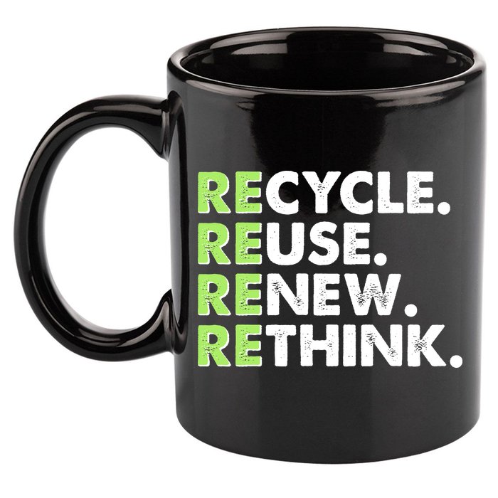 Earth Day Recycle Reuse Renew Rethink 11oz C Handle Ceramic Mug