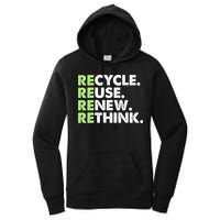 Earth Day Recycle Reuse Renew Rethink Women's Pullover Hoodie