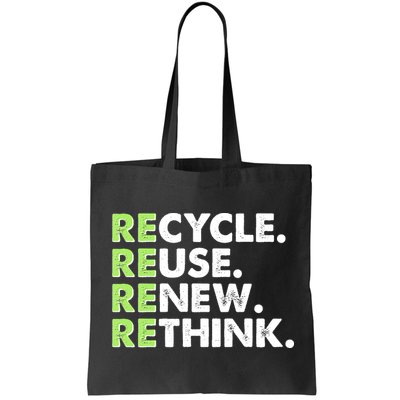 Earth Day Recycle Reuse Renew Rethink Bag