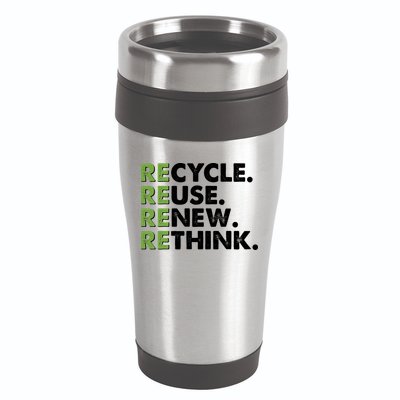 Earth Day Recycle Reuse Renew Rethink 16oz Travel Tumbler