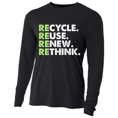 Earth Day Recycle Reuse Renew Rethink Cooling Performance Long Sleeve Crew