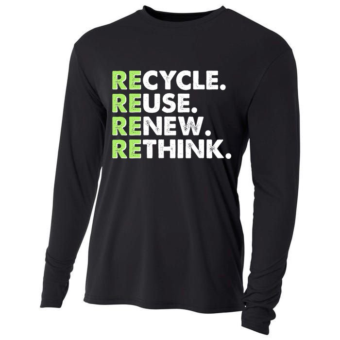 Earth Day Recycle Reuse Renew Rethink Cooling Performance Long Sleeve Crew