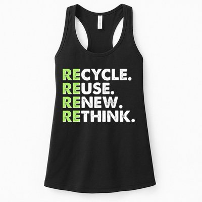 Earth Day Recycle Reuse Renew Rethink Womens Tank Top