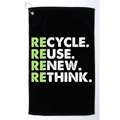 Earth Day Recycle Reuse Renew Rethink Golf Towel